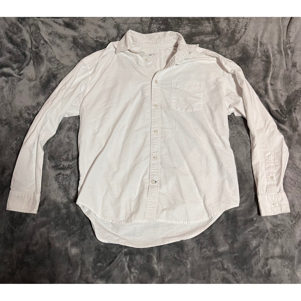 Gap The Big Shirt Oxford White Cotton Button Down Long Sleeve Mens XS